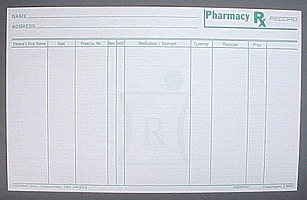 Prescription Record Cards