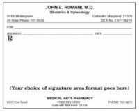 Single Imprinted Prescription Blanks Layout Format BO (White Paper)