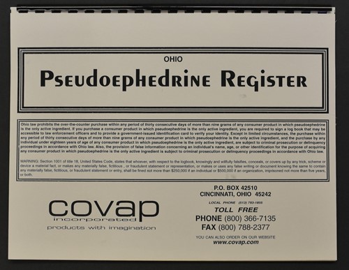 Ohio PSEUDOEPHEDRINE Register