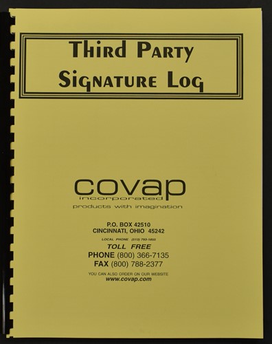 Third Party Signature Log with 50 Double-Sided Seets (bound register)
