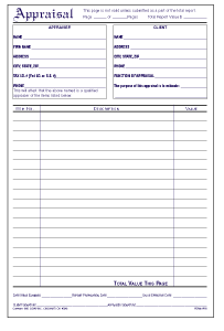 Appraisal Forms - Duplicate Carbonless Sets