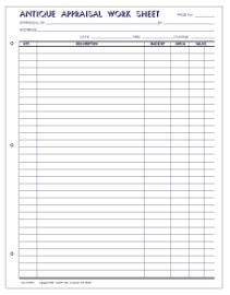 Appraisal Work Sheets