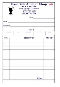 Antique Large Size Duplicate Sales Slips with Numbers