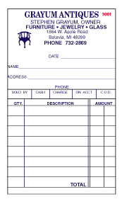 Antique Std. Duplicate Sales Slips with Numbers