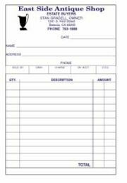 Antique Large Size Triplicate Sales Slips Not Numbered