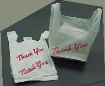 WHITE PLASTIC 'HANDLE' BAG & DISPENSER