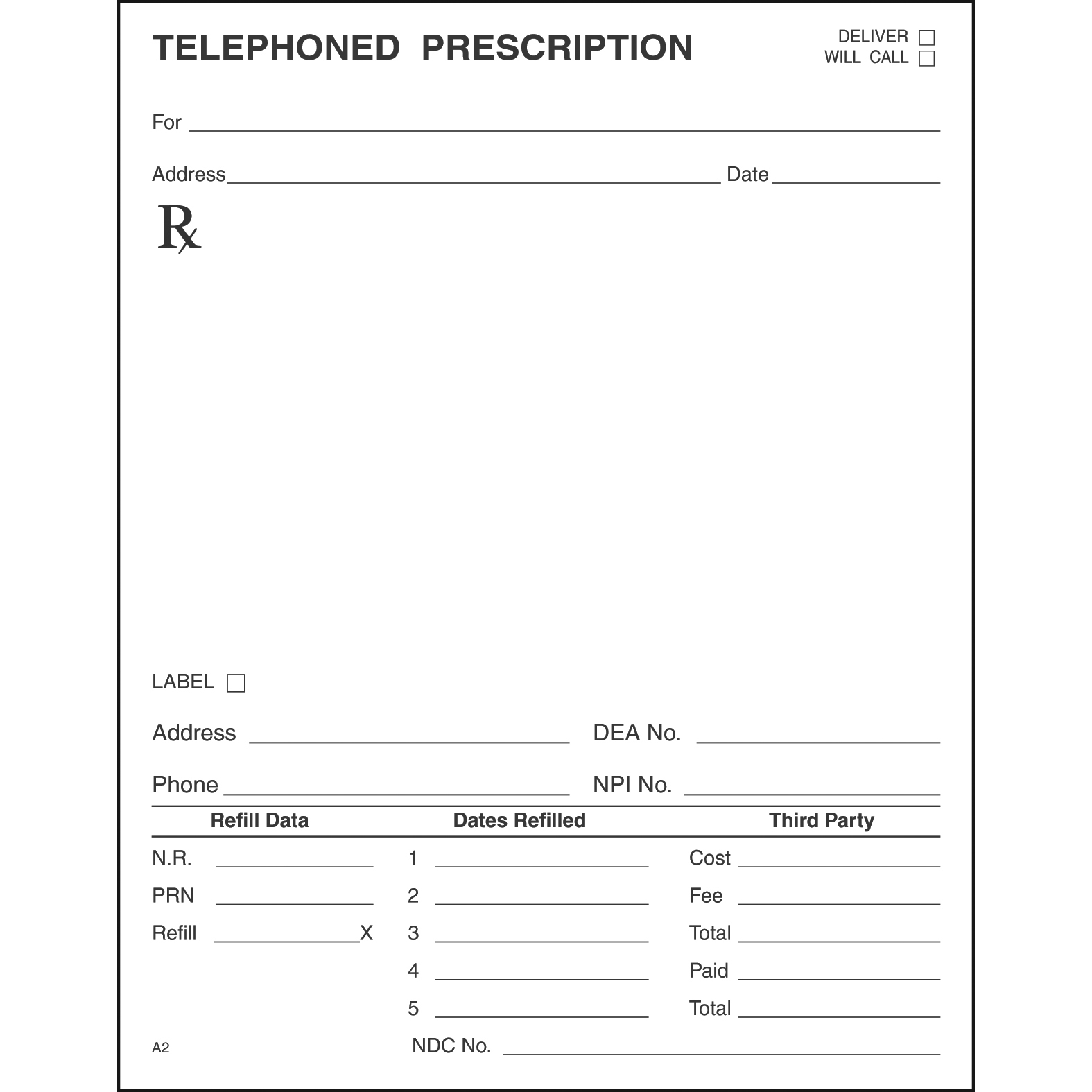 Single Tamper Proof Prescription Blanks Layout Format DS - Image 3